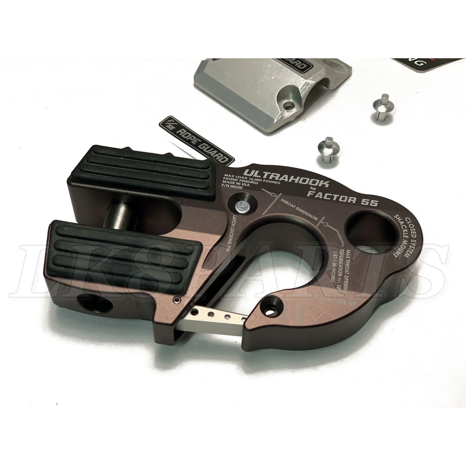 Factor 55 Gray UltraHook Winch Hook & Rope Guard Combo - Image 4