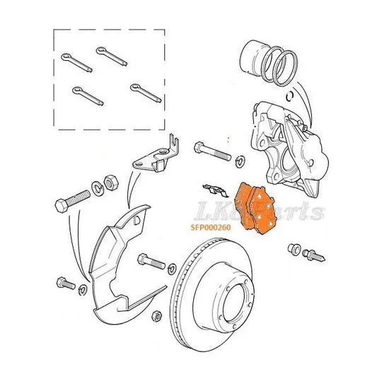 SFP000260 Front Brake Pad Set – Defender 90 110 130 - Image 3
