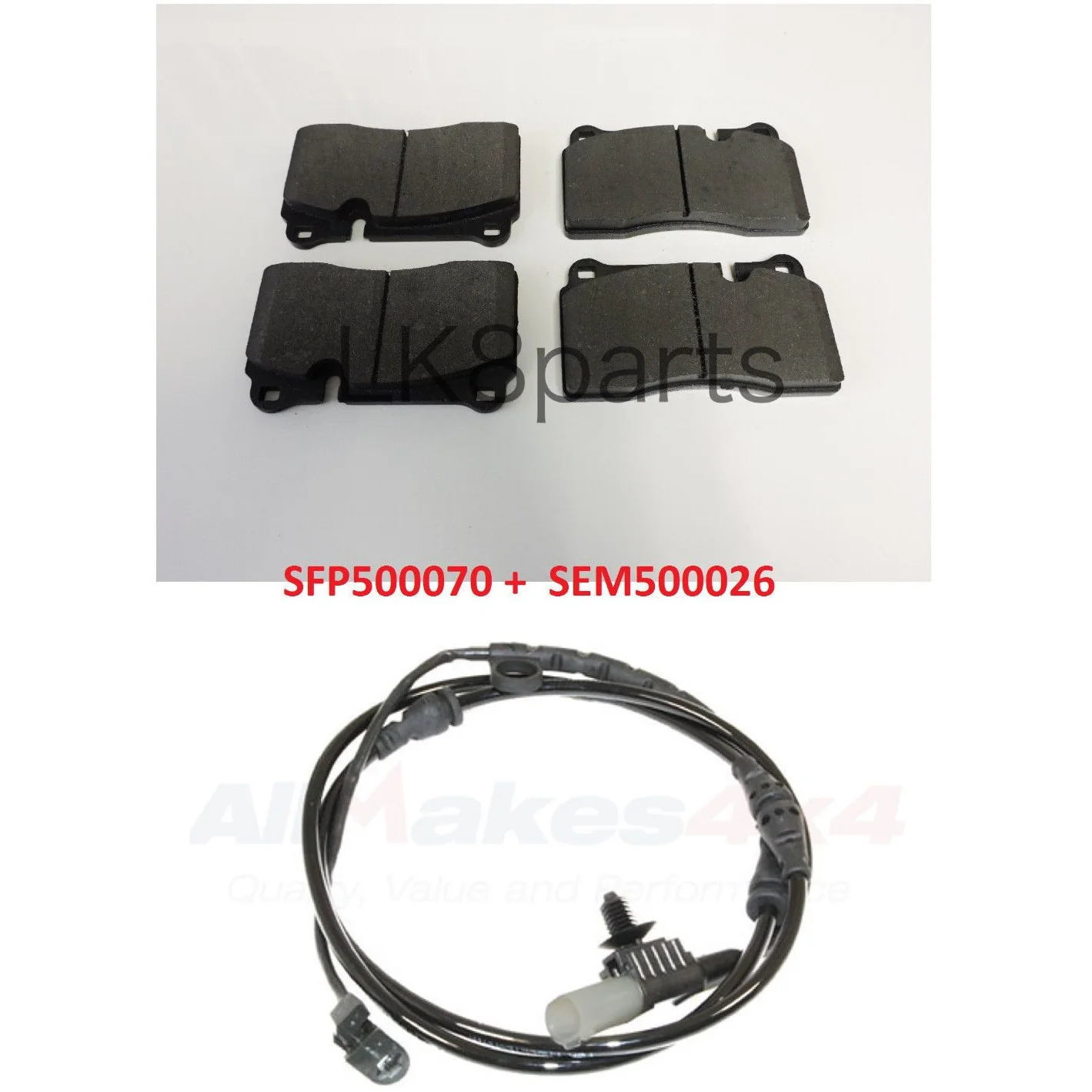 FRONT BRAKE PADS & SENSOR SET KIT