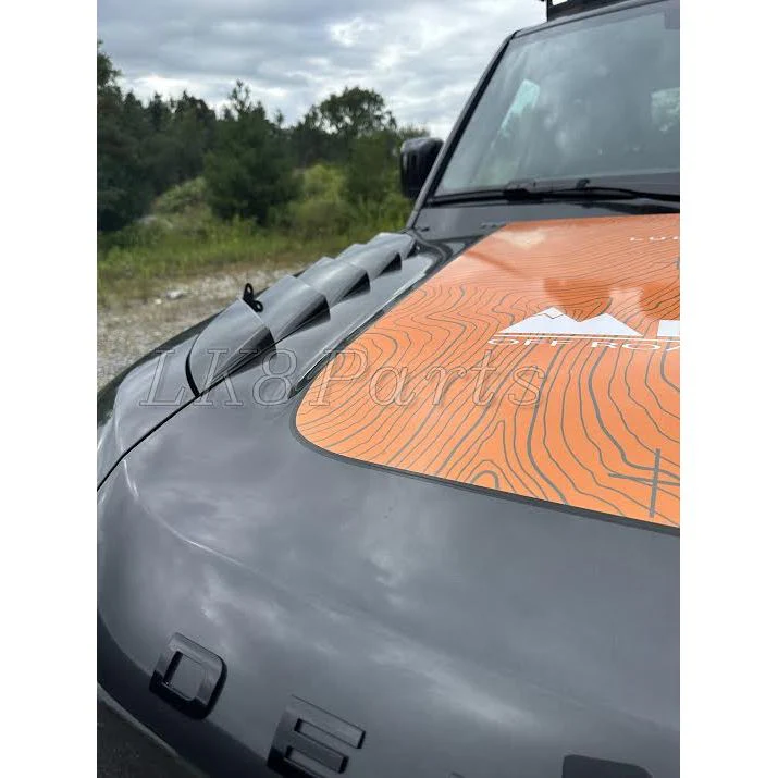 Defender L663 Hood Louver Vent Trim Kit - Gloss Black - Image 3