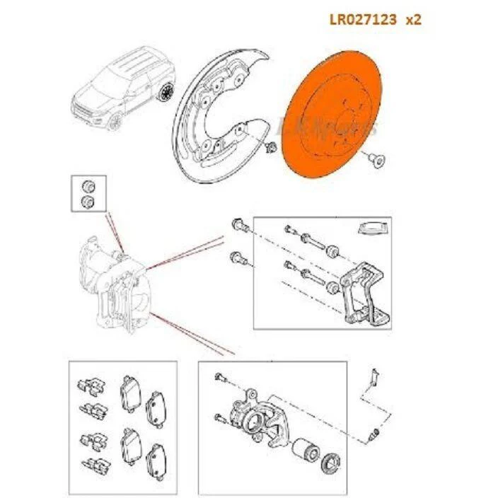 REAR BRAKE ROTOR DISC SET LR027123 - Image 2