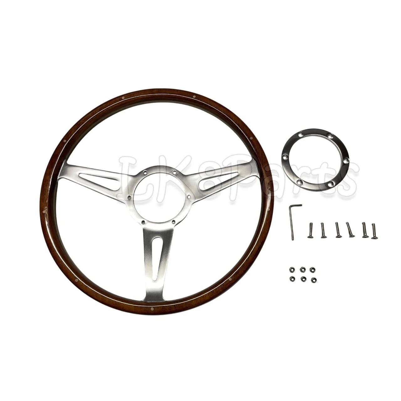 DA4877 Mountney 15" Riveted Wood Rim Steering Wheel - Image 2