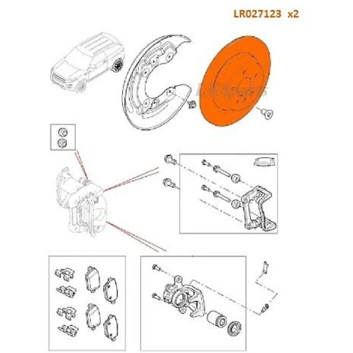 REAR BRAKE ROTOR DISC SET LR027123 DELPHI - Image 2