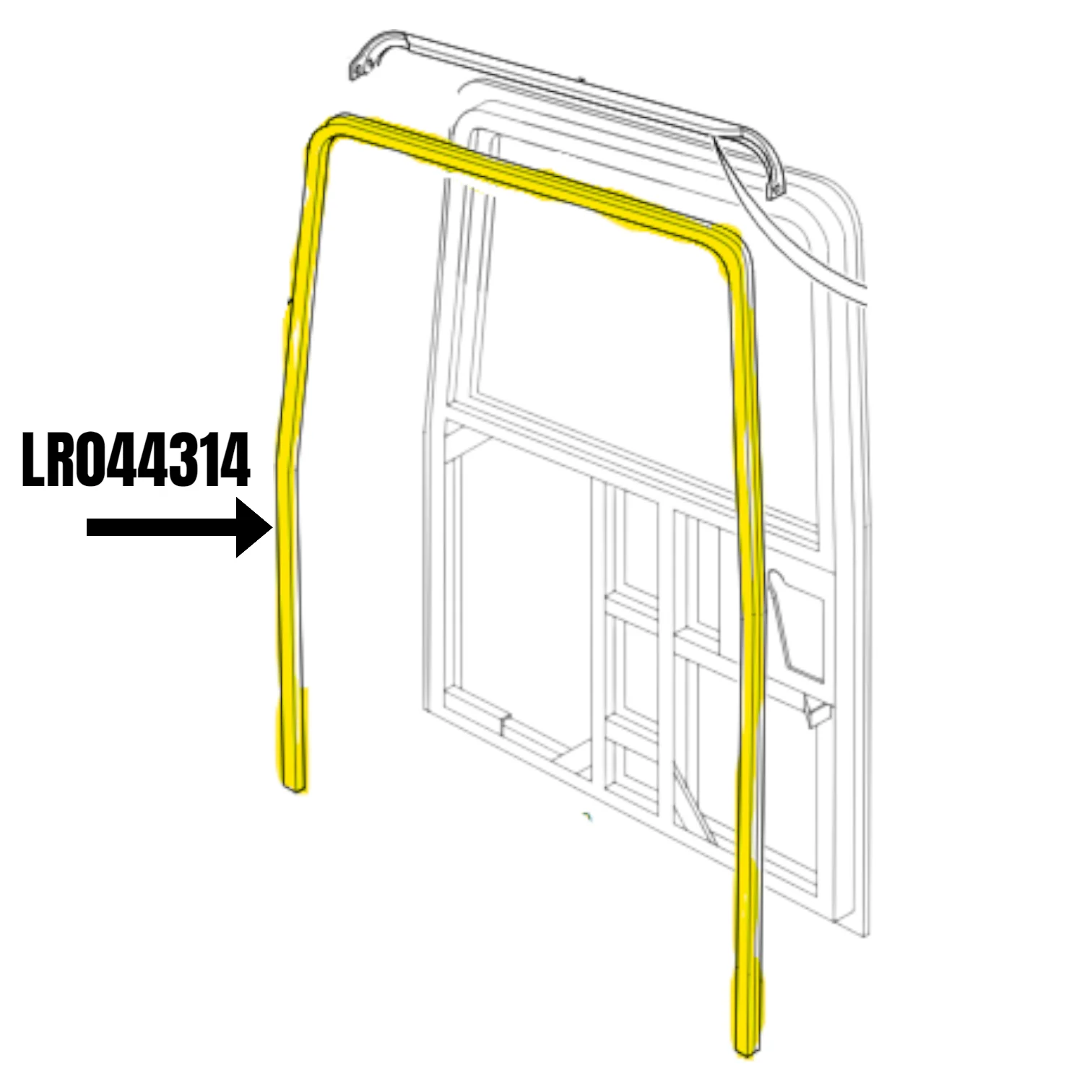 Rear Door Surround Seal LR044314 for Defender - Image 2
