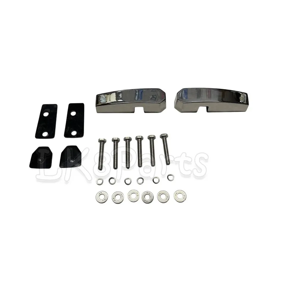 Stainless Steel and Polished Windscreen Brackets Pair - Image 2