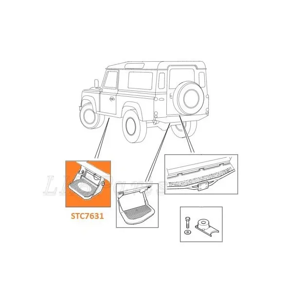 STC7631MT-Fold Down Rubber Topped Side Steps Set of 2 fits Defender 90 110 - Image 5
