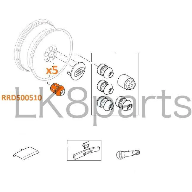 WHEEL LUG NUT SET x5 - Image 3